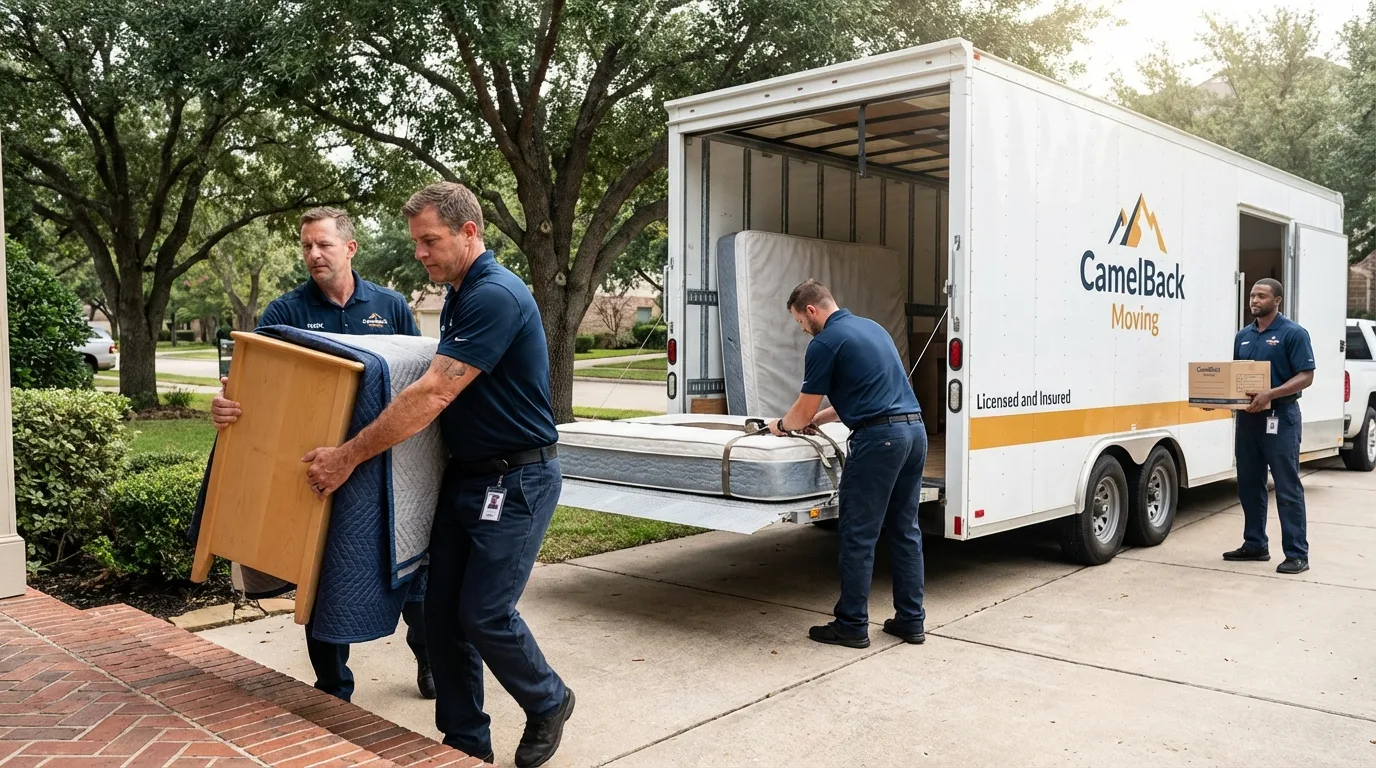 Crew loading residential truck for cross-state move from North Bend, WA