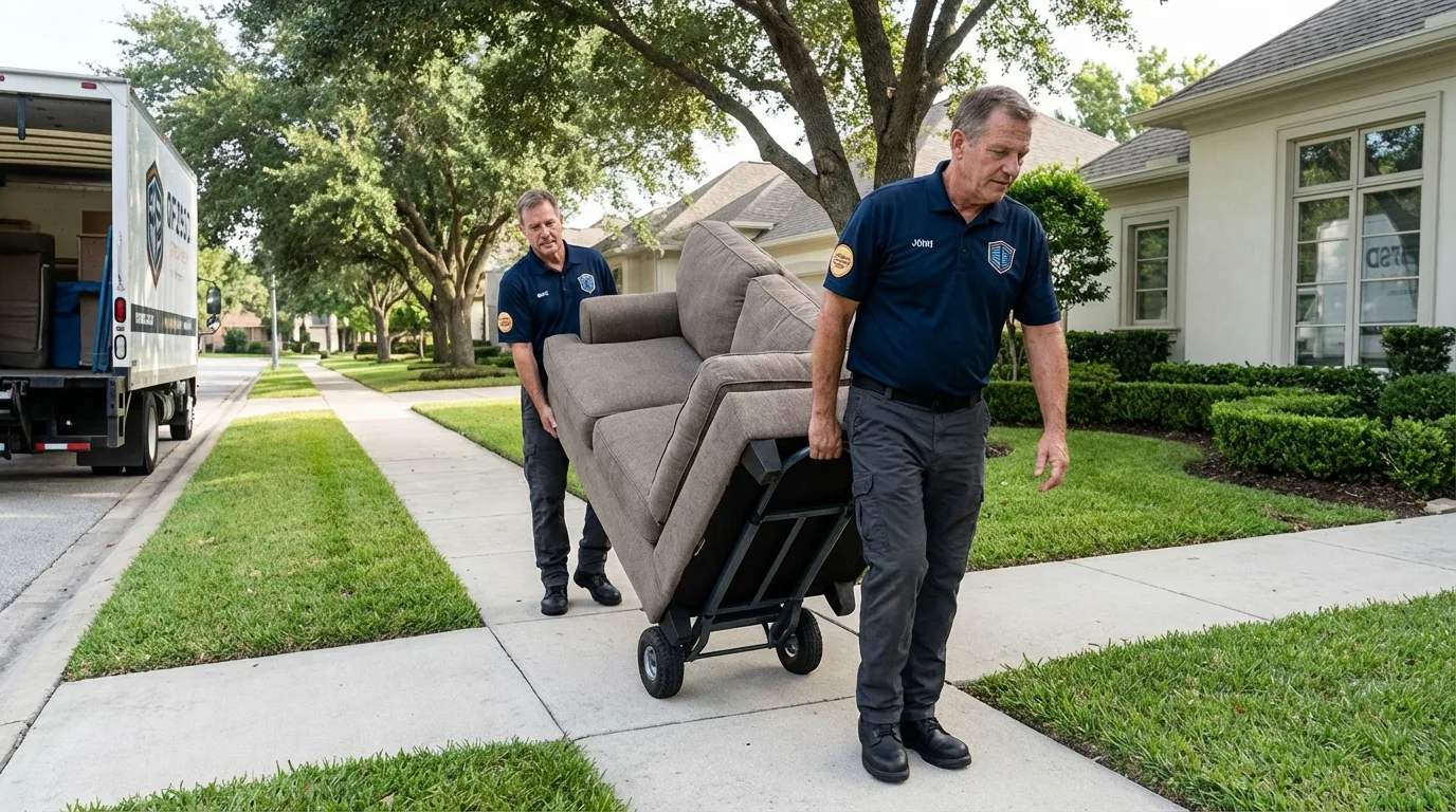 Local residential moving crew loading furniture in North Bend, WA